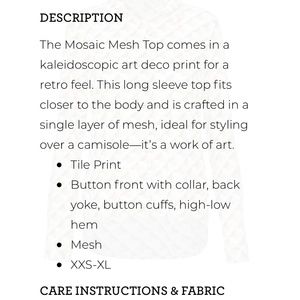 Cabi Mosaic Mesh Top